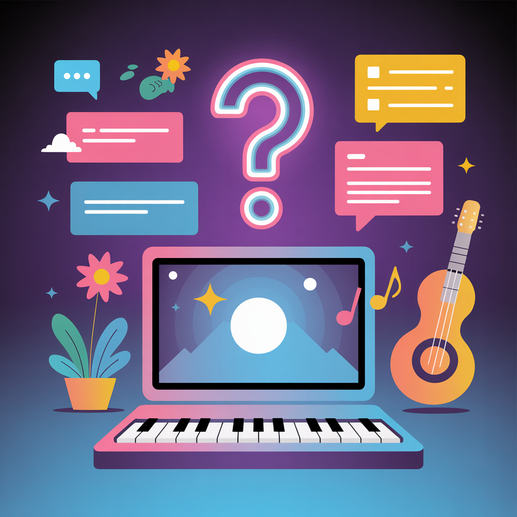 Imagem estilizada representando uma seção de perguntas frequentes em estética neon.