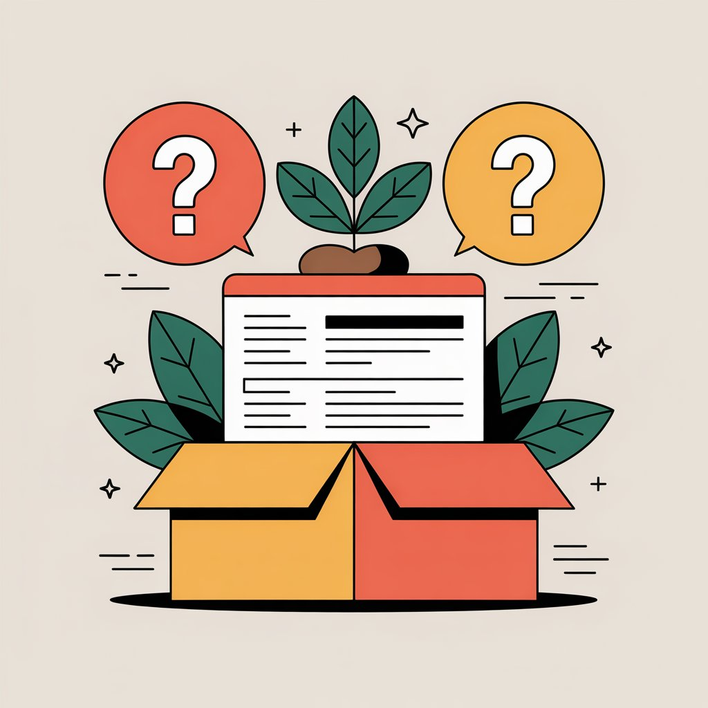 Imagem representando uma seção de perguntas frequentes com ícones de interrogação.