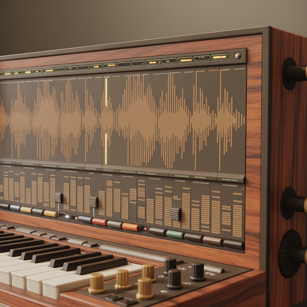 Arte simbolizando autonomia do artista com coroa feita de ondas sonoras.