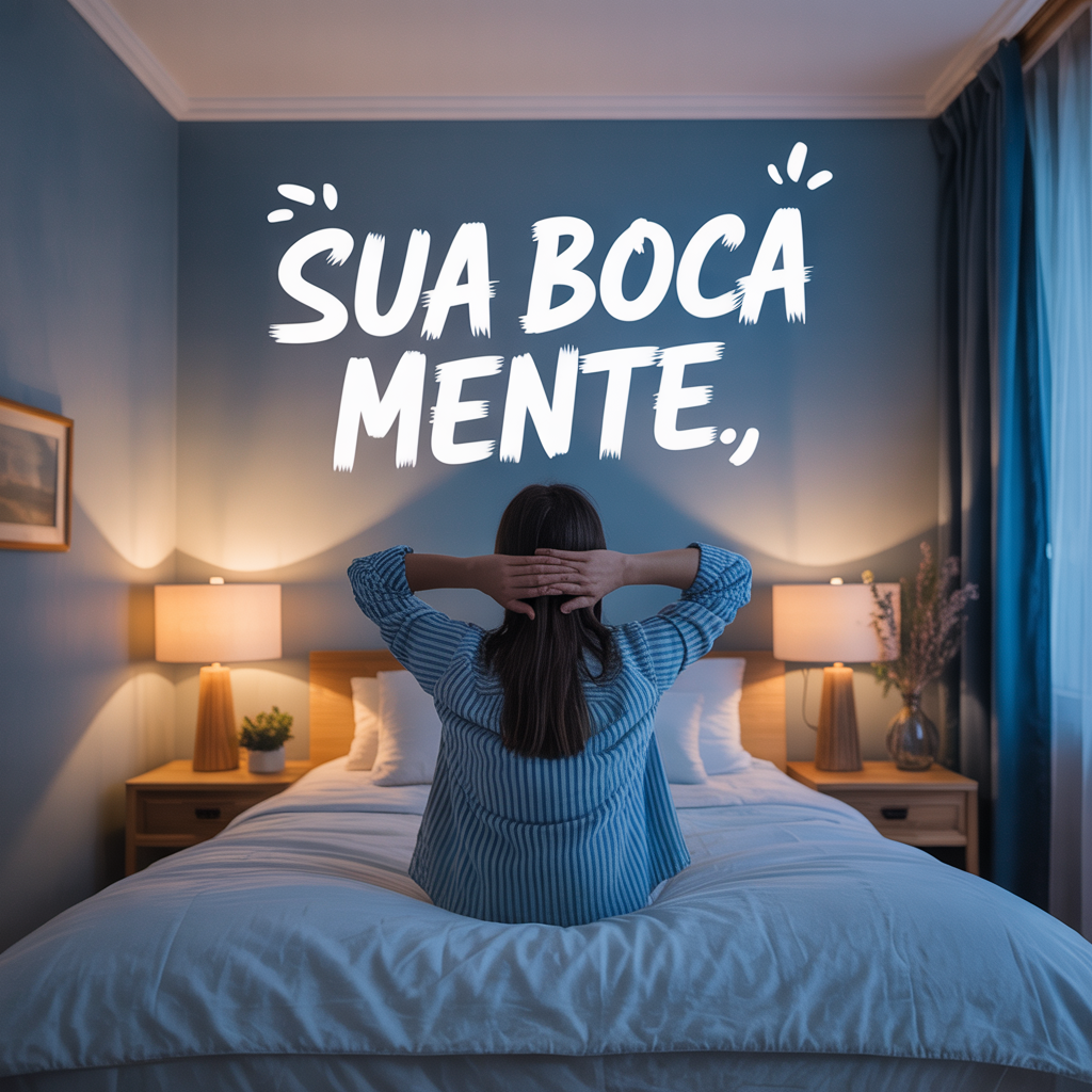 Figura introspectiva refletindo sobre a mentira e a dor emocional expressas na canção ‘Sua Boca Mente