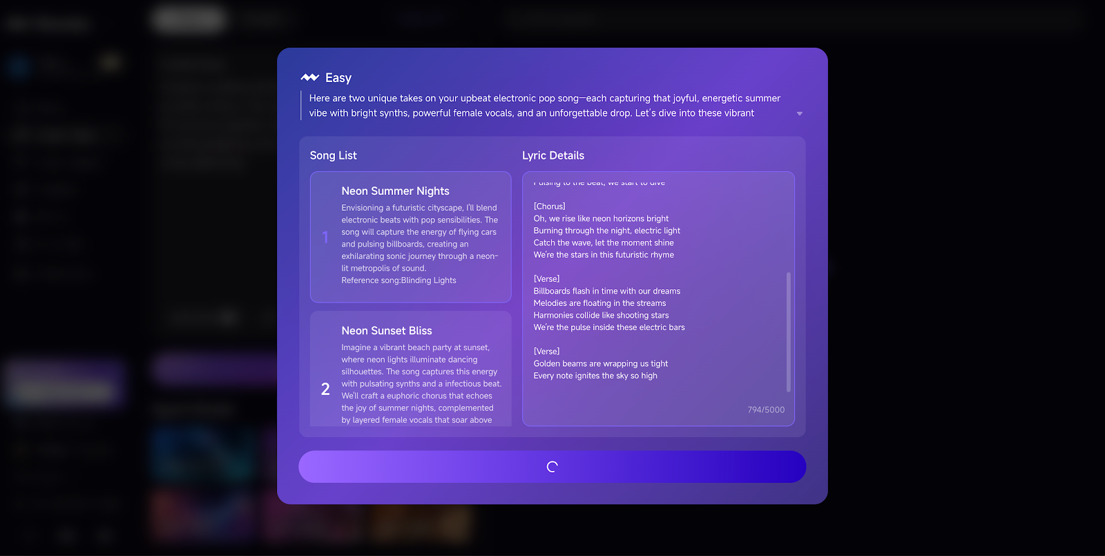 Mureka lyric generation process